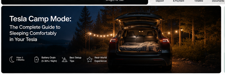 Tesla Camp Mode: The Complete Guide to Sleeping Comfortably in Your Tesla